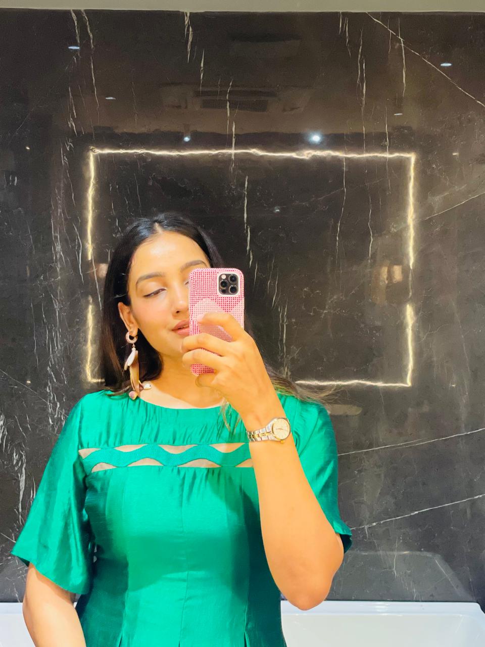 Emerald Silk Dress