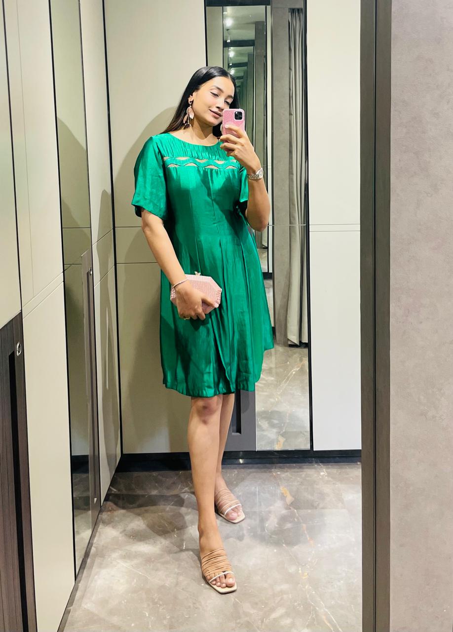 Emerald Silk Dress